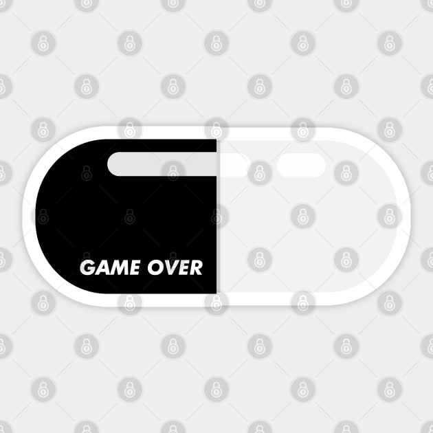 Black pilled Game over black pill capsule Sticker by FOGSJ